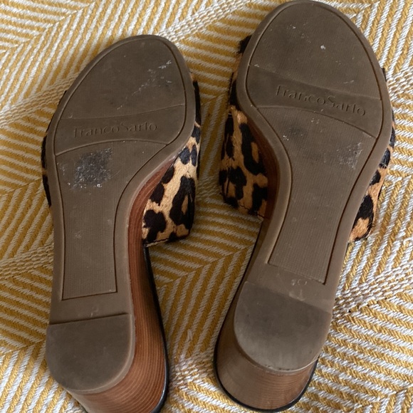 Franco Sarto Leopard  peep toe 3 inch wedges size 6 - Picture 5 of 6